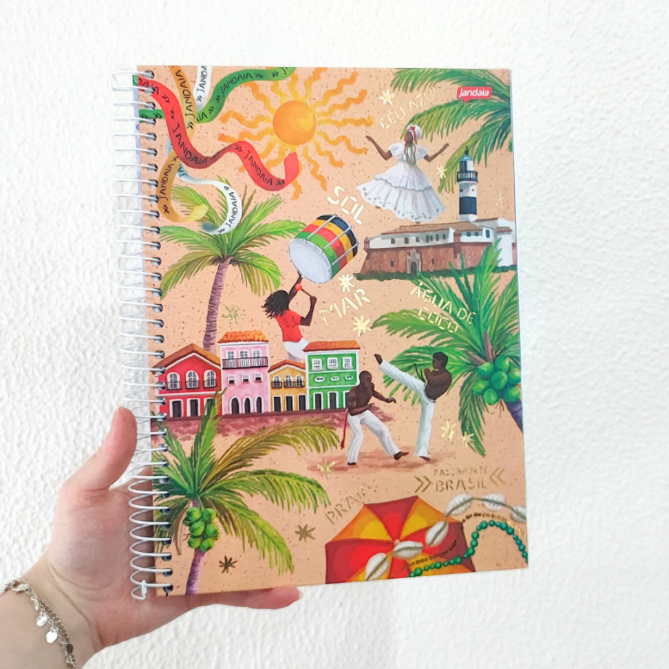 Caderno com Espiral Universitário Passaporte Brasil 10 Matérias Jandaia - #1