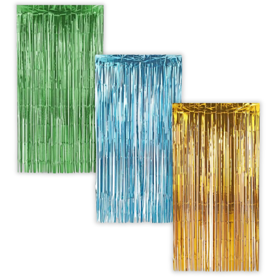 Cortina Decorativa Metalizada Festa 1m x 2m Make+