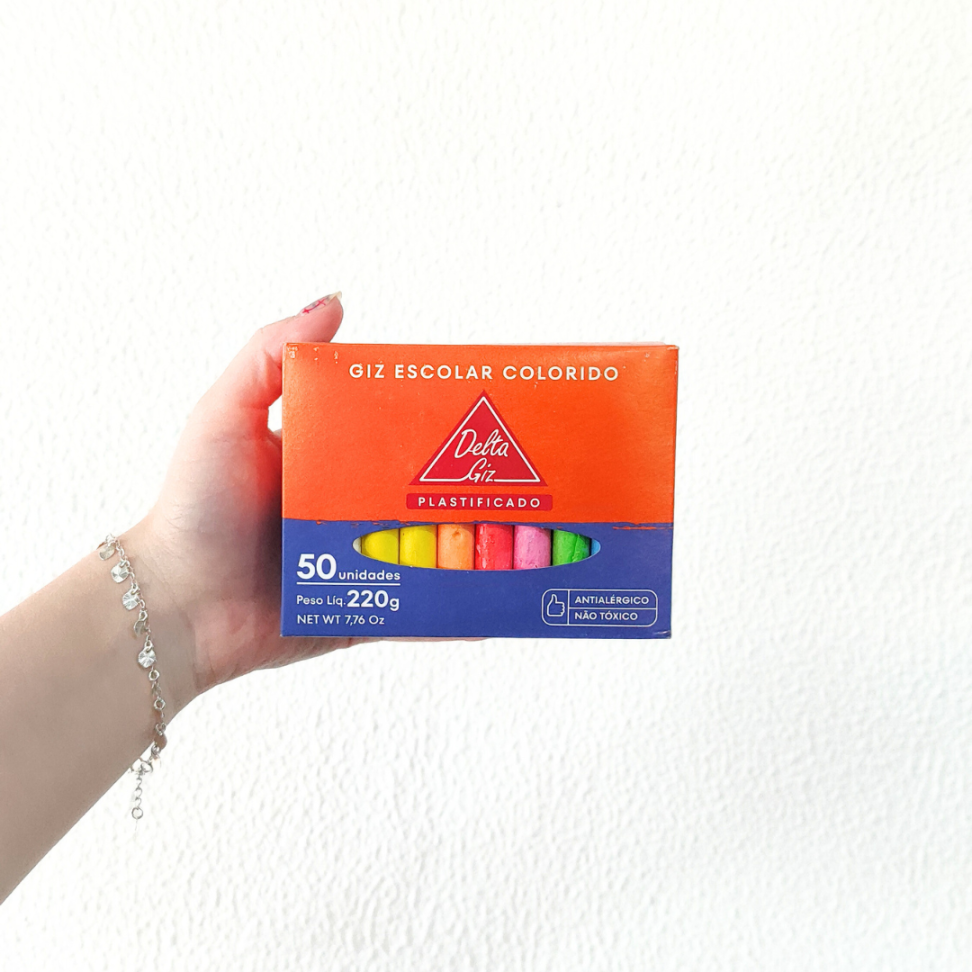 Giz para Lousa Colorido Plastificado 50 Unidades Delta - #1