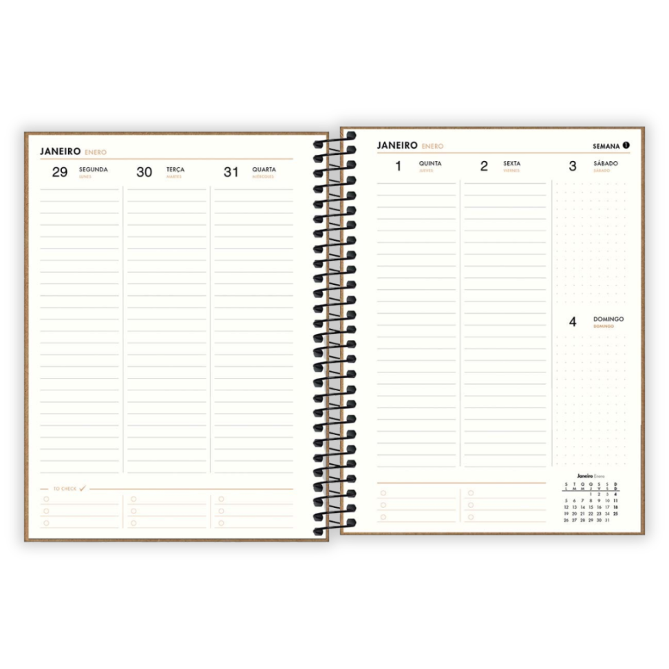 Planner Espiral Médio Kraftwork 2026 Tilibra - #7