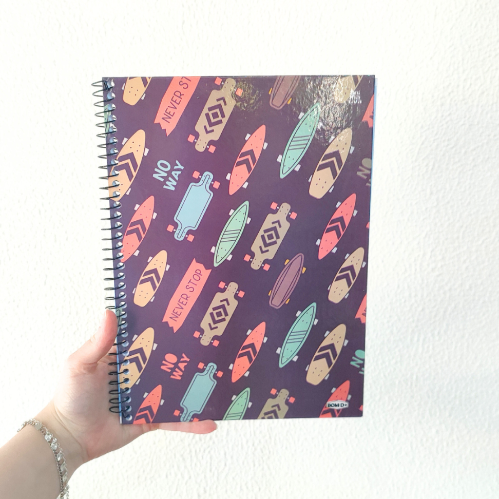 Caderno com Espiral Universitário Bom D+ Masculino 1 Matéria Animativa - #17