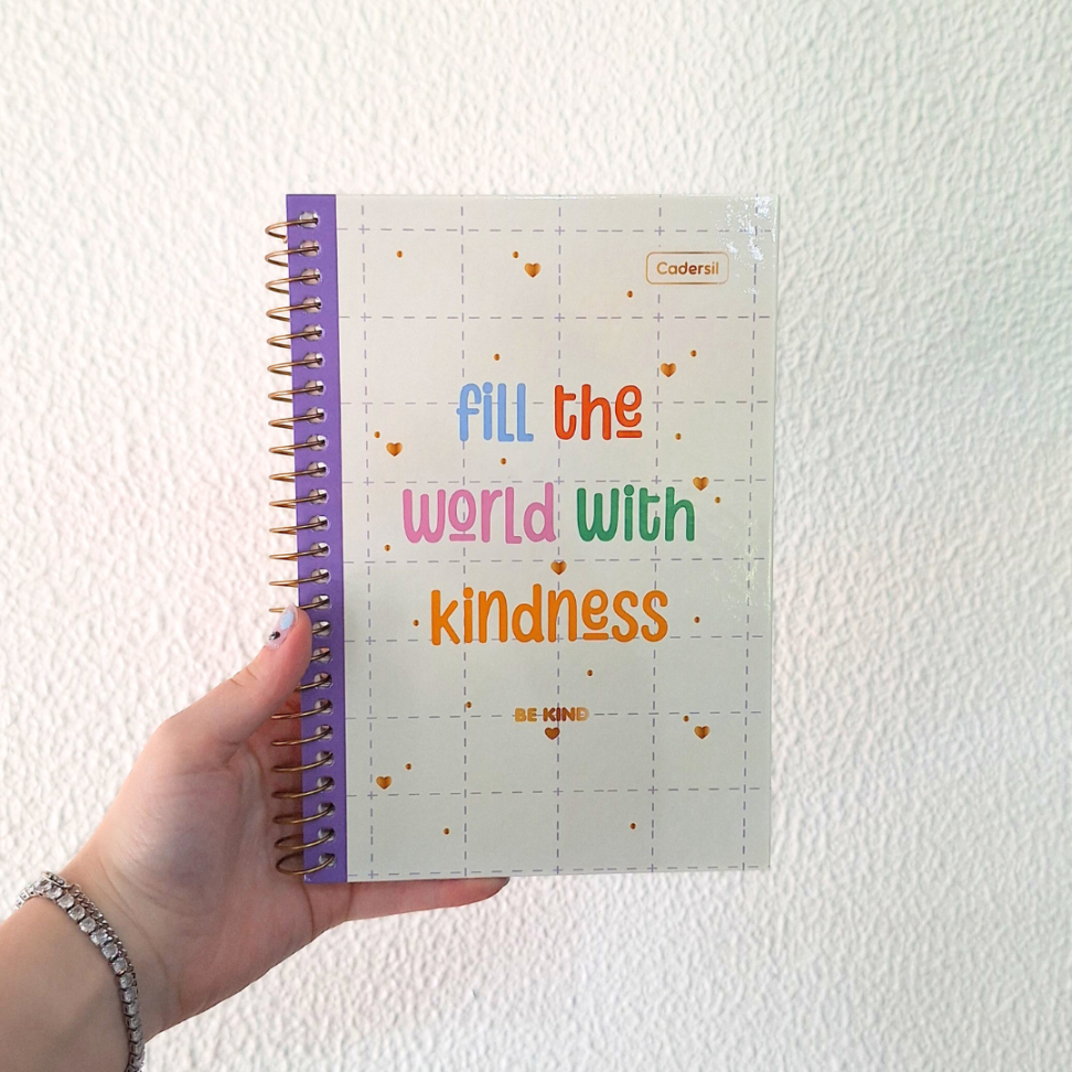 Caderno com Espiral Pequeno 1/4 Be Kind Cadersil - #8