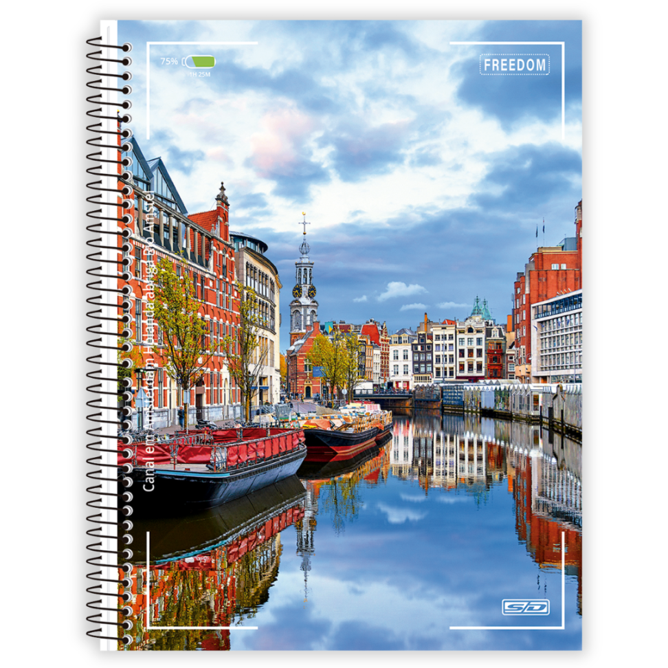 Caderno com Espiral Universitário Freedom 12 Matérias Animativa - #1