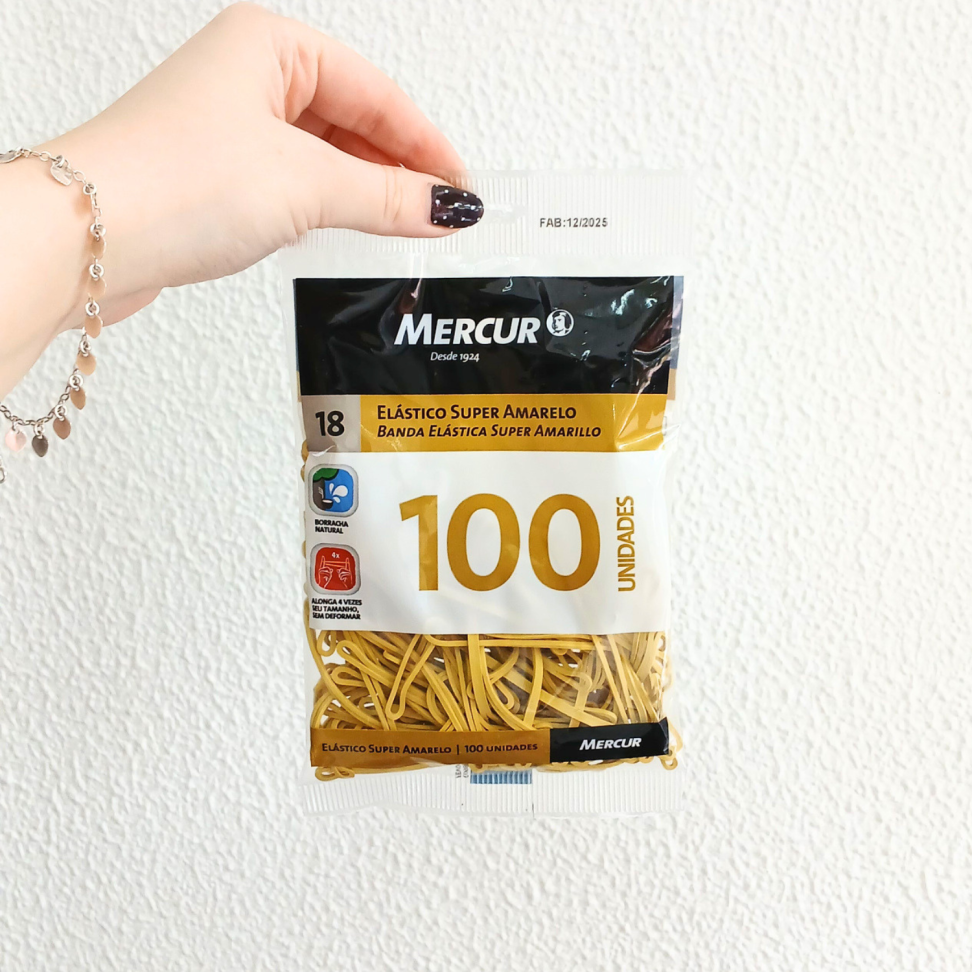 Atilhos Elásticos Amarelo Super 100 Unidades Mercur - #3
