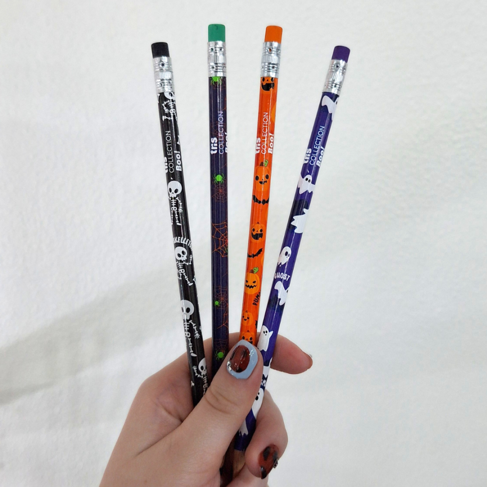 Lápis Grafite de Escrever com Borracha Ponteira Boo Collection Tris - #6