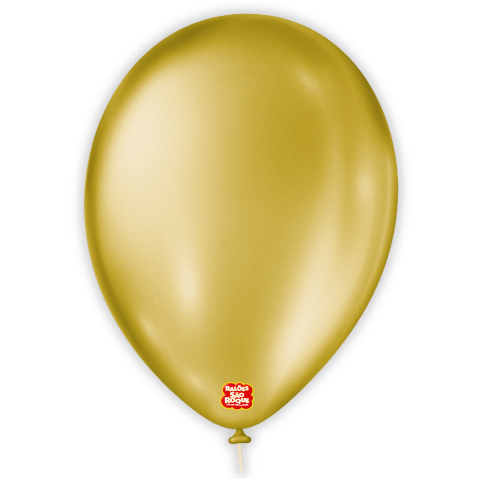 Balões Cintilante Dourado N.7 50 Unidades São Roque - #2