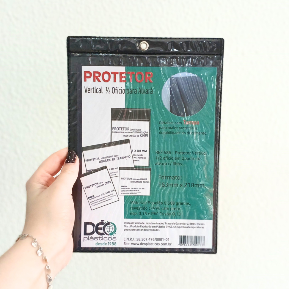 Protetor de Alvará Vertical 1/2 Ofício PVC Déo Plásticos - #2