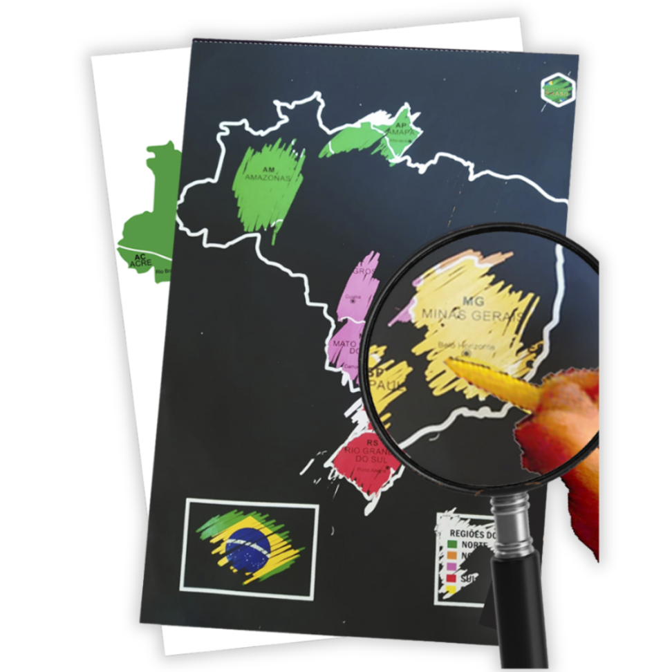 Papel Mágico Mapa Brasil A4 com Bastão Off Paper - #1