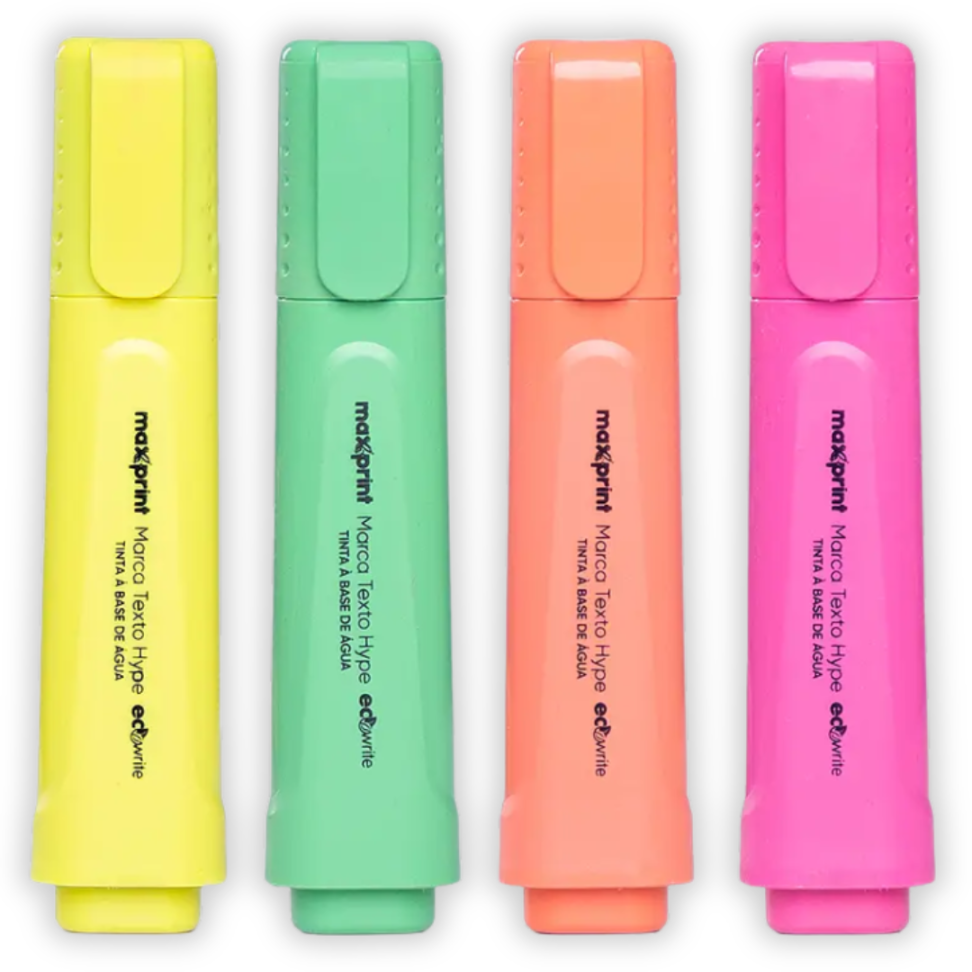 Kit Marca Texto Hype 4 Cores Neon Ecowrite Maxprint - #1