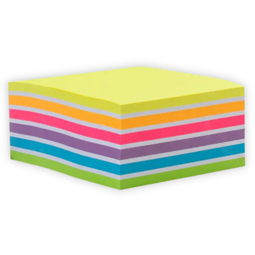 Bloco Adesivo Arco-Íris 76mm x 76mm 7 Cores Maxprint