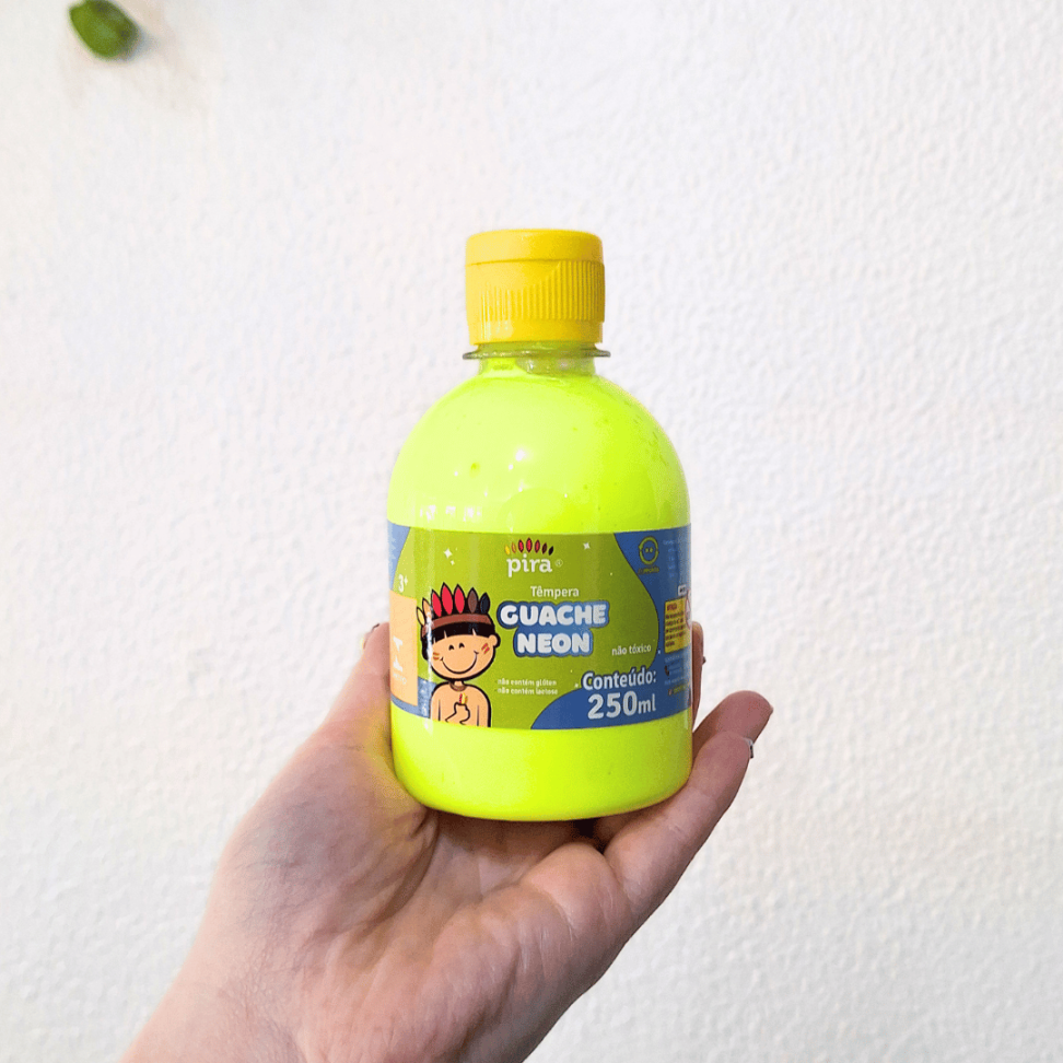 Tinta Têmpera Guache Escolar Neon 250ml Pira - #9