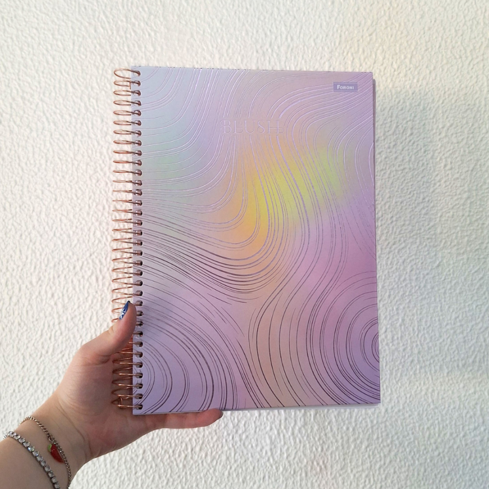 Caderno com Espiral Universitário Blush 10 Matérias Foroni - #9