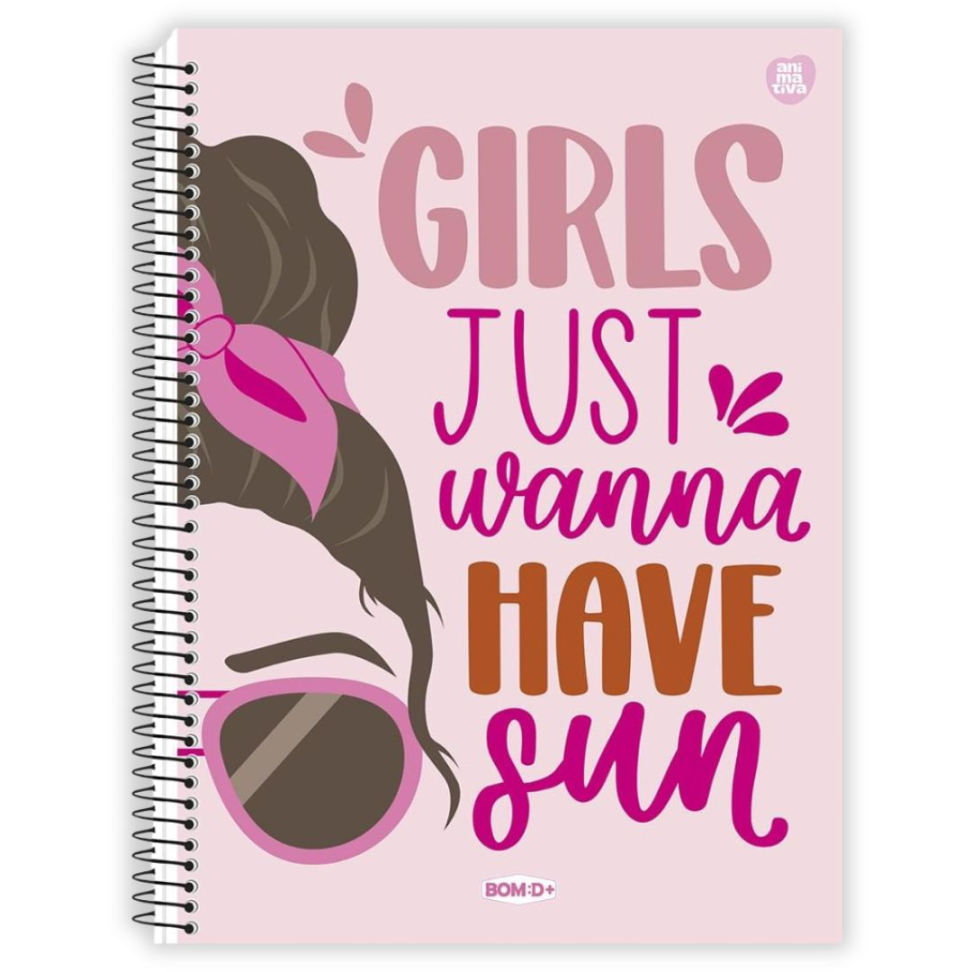 Caderno com Espiral Universitário Bom D+ Feminino 1 Matéria Animativa - #5