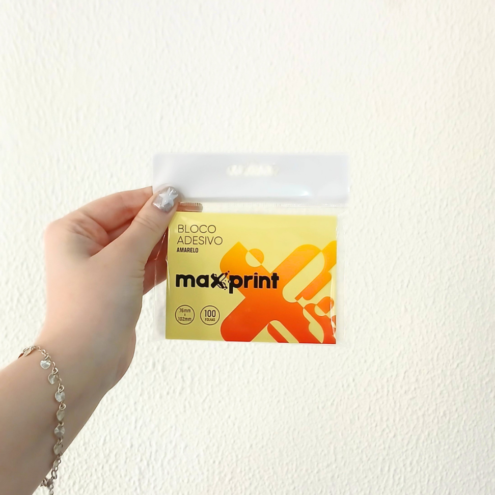 Bloco Adesivo 76mm x 102mm Amarelo Maxprint - #4