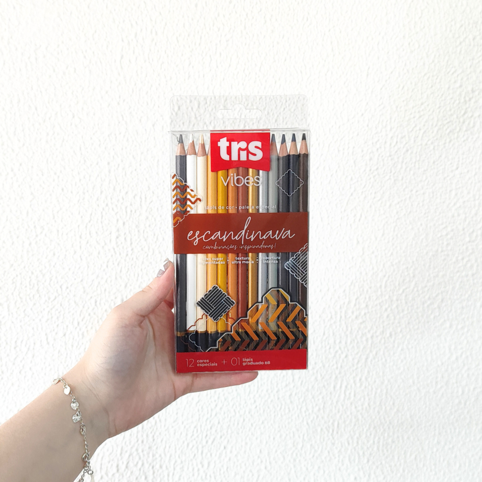 Lápis de Cor 12 Cores + 1 Lápis Grafite 6B Tons Escandinavos Vibes Tris - #3