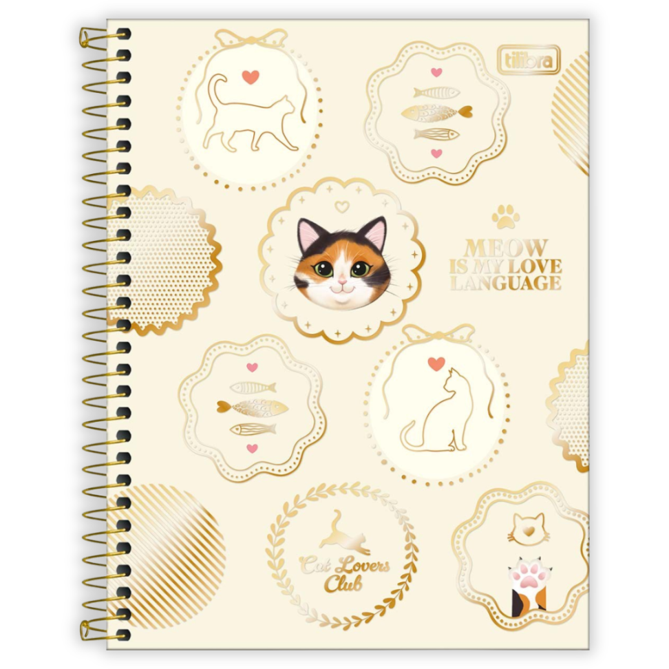 Caderno com Espiral Colegial 10 Matérias Purrfect Cats Tilibra - #1