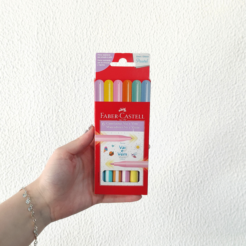 Canetinha Hidrográfica Vai e Vem 6 Cores Pastel Faber-Castell - #3