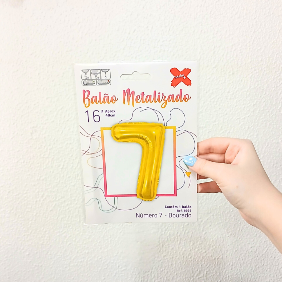 Balão Metalizado 40cm Número 7 Make+ - #4