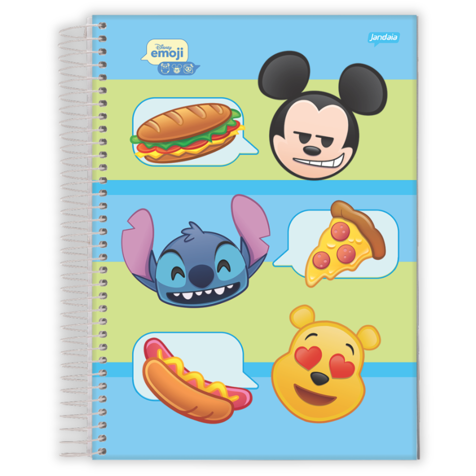 Caderno com Espiral Universitário Disney Emoji 1 Matéria Jandaia - #1
