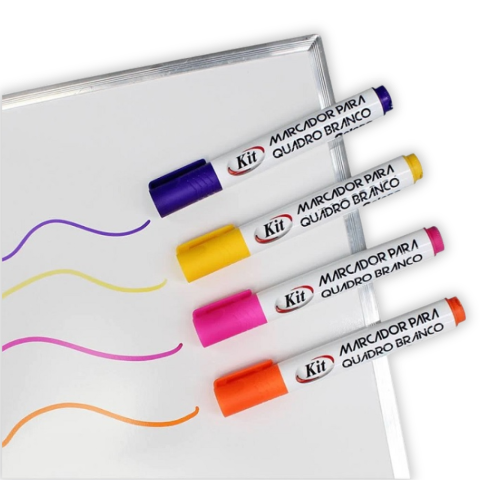 Kit Marcador para Quadro Branco Colors 4 Cores Kit