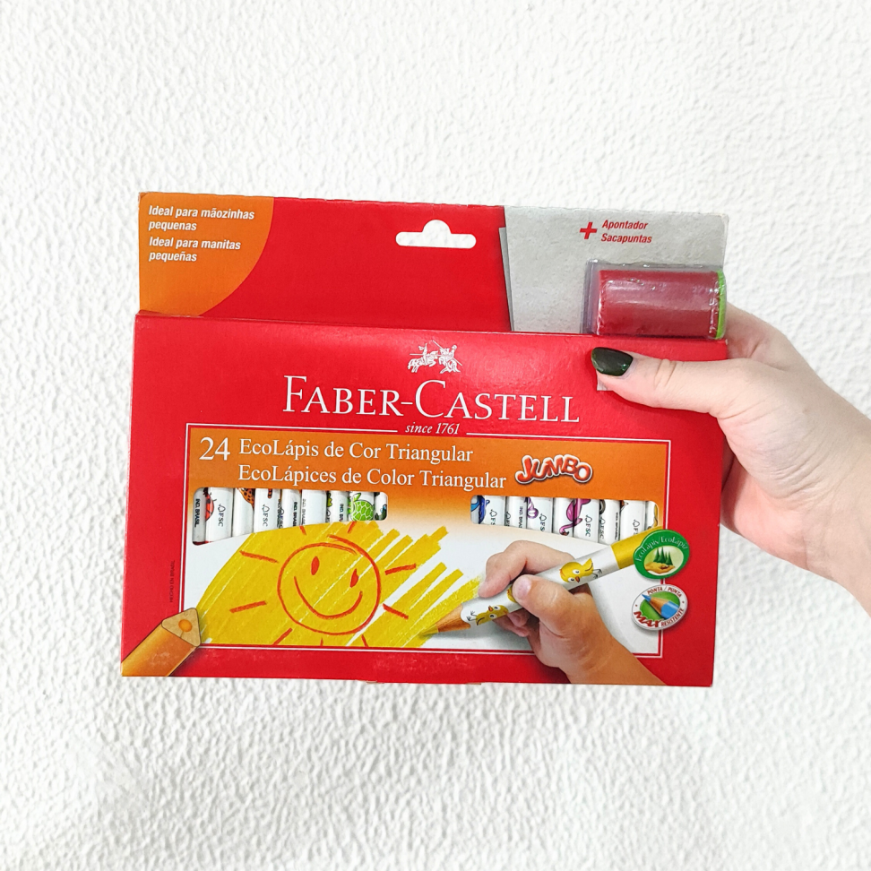 Lápis de Cor Eco 24 Cores Jumbo + 1 Apontador com Depósito Faber-Castell - #3