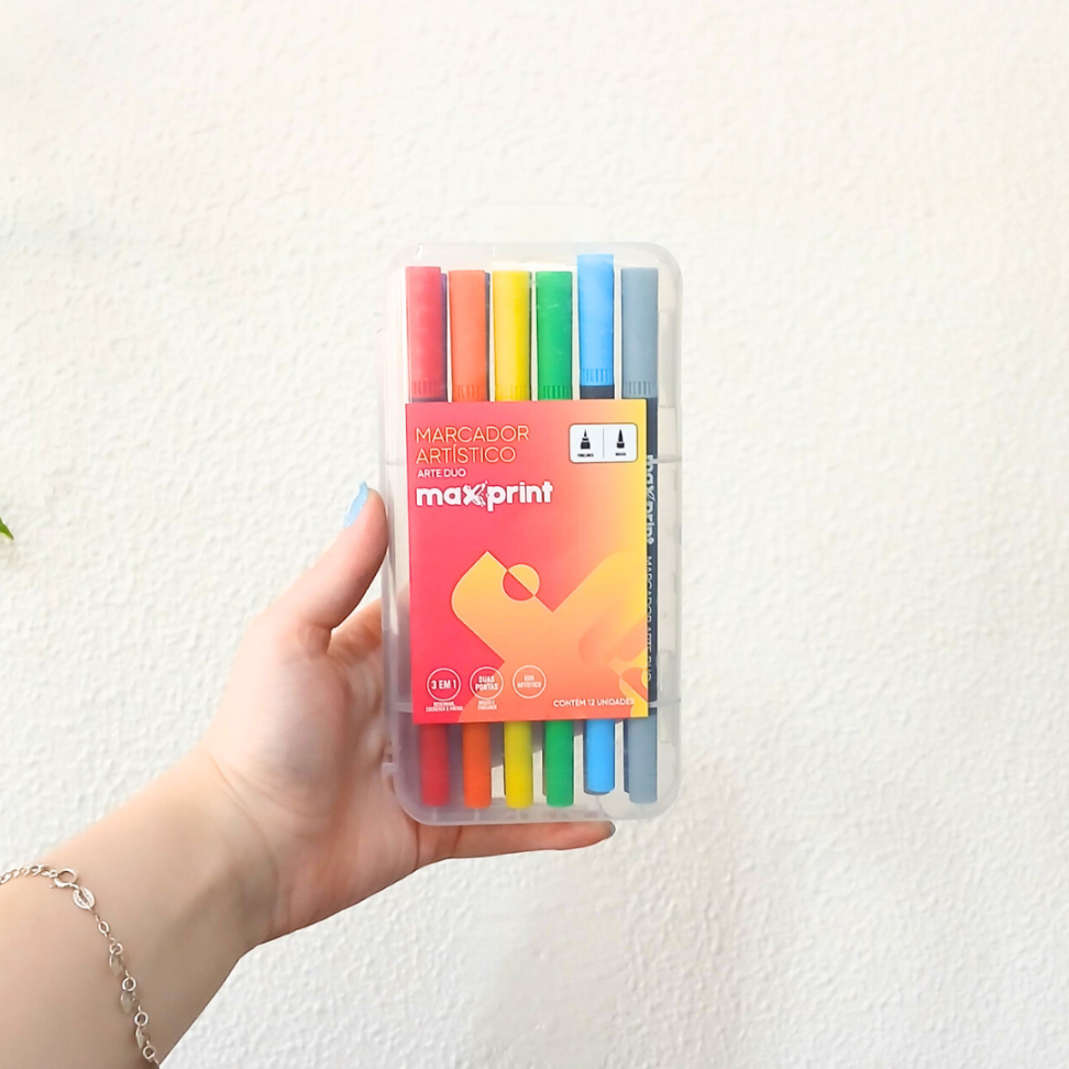 Marcador Artístico Arte Duo Brush 12 Cores Maxprint - #3
