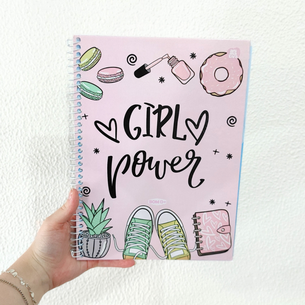 Caderno com Espiral Universitário Bom D+ Feminino 1 Matéria Animativa - #15