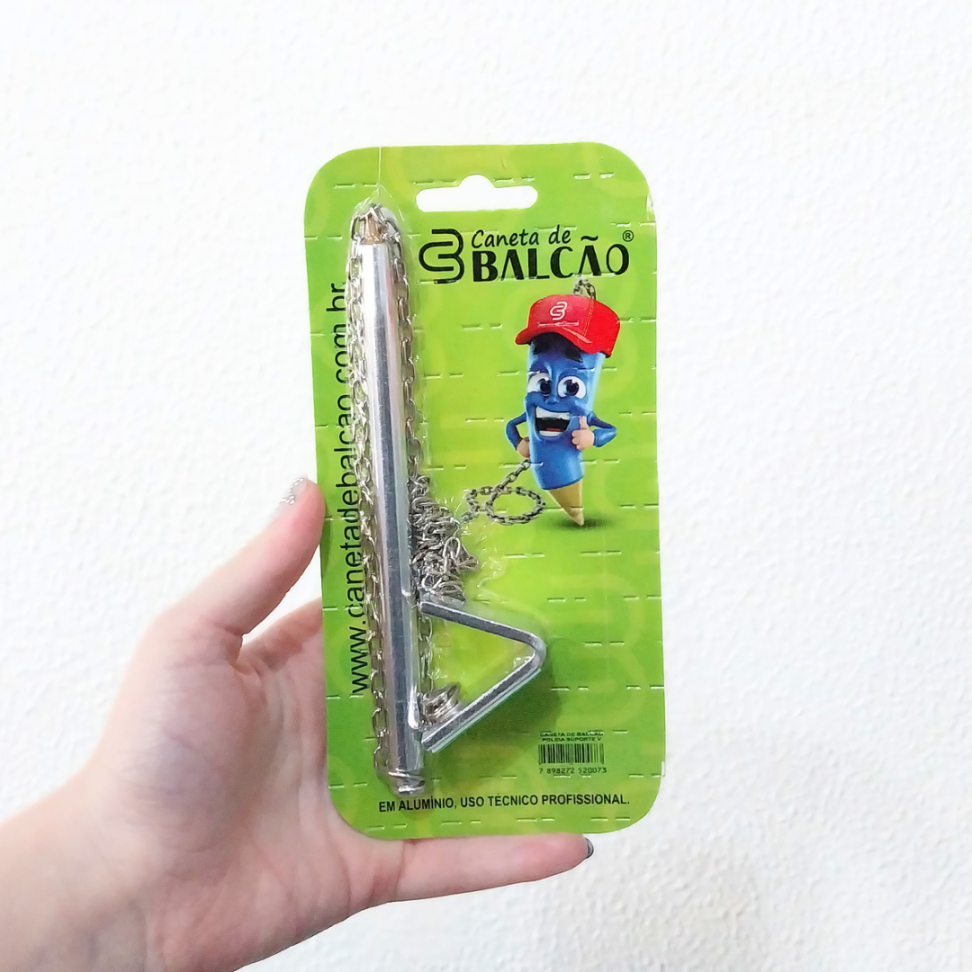 Caneta Esferográfica de Balcão Fixa Suporte V com Corrente - #3