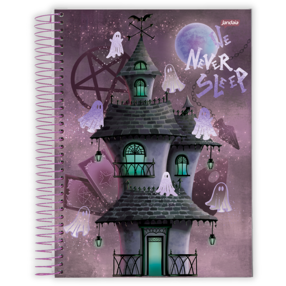 Caderno com Espiral Universitário Spooky Love 1 Matéria Jandaia - #1