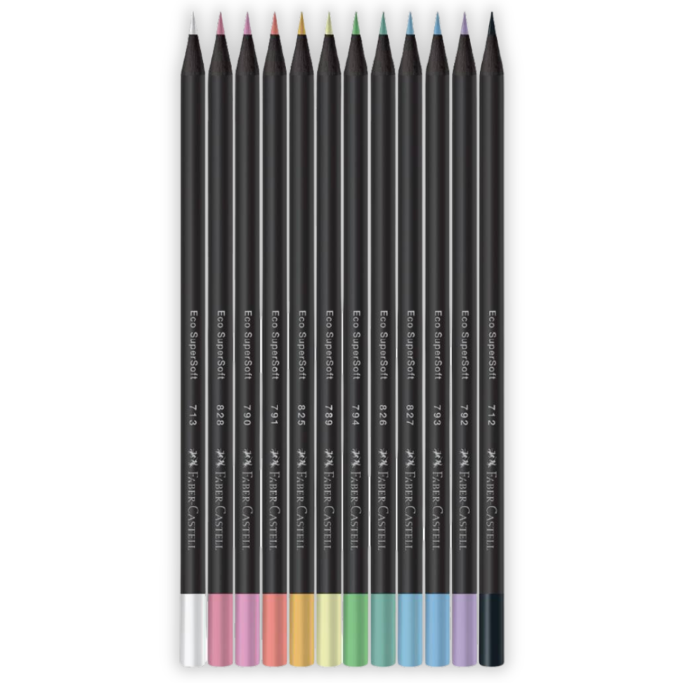 Lápis de Cor Eco SuperSoft 12 Cores Pastel Faber-Castell - #1
