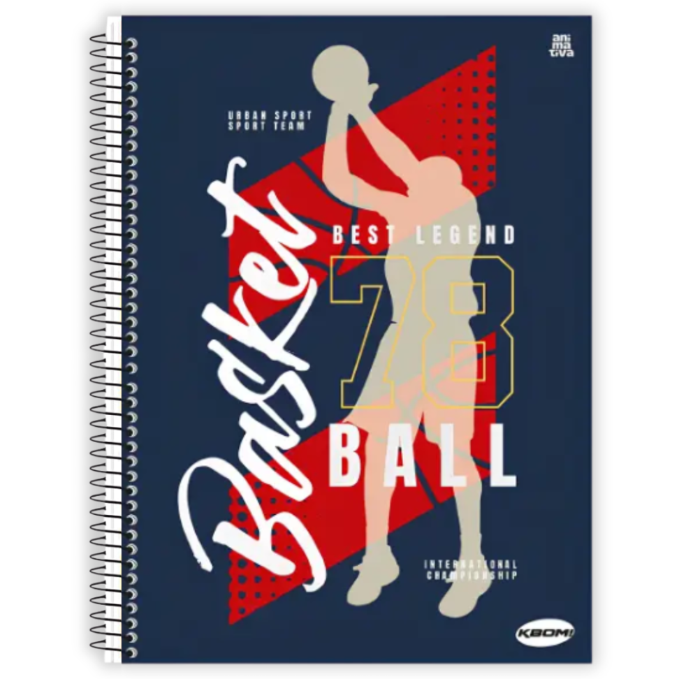 Caderno com Espiral Universitário KBom! Masculino 1 Matéria Animativa - #1