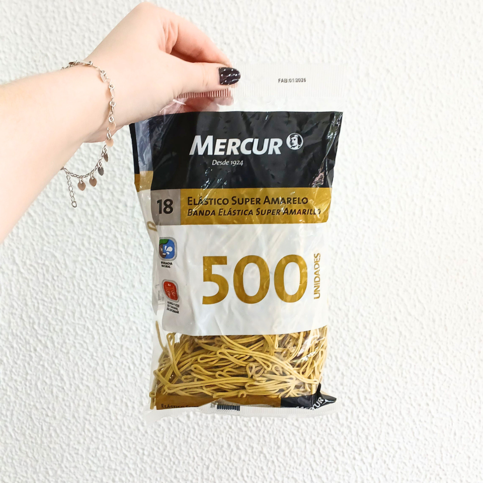 Atilhos Elásticos Amarelo Super 500 Unidades Mercur - #3