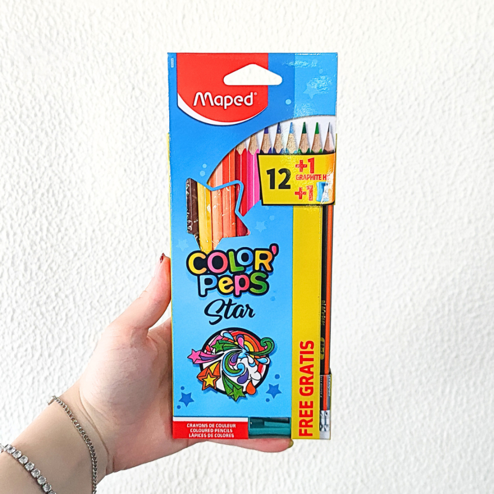 Lápis de Cor 12 Cores + 1 Lápis de Escrever + 1 Apontador Simples Star Color'Peps Maped - #3