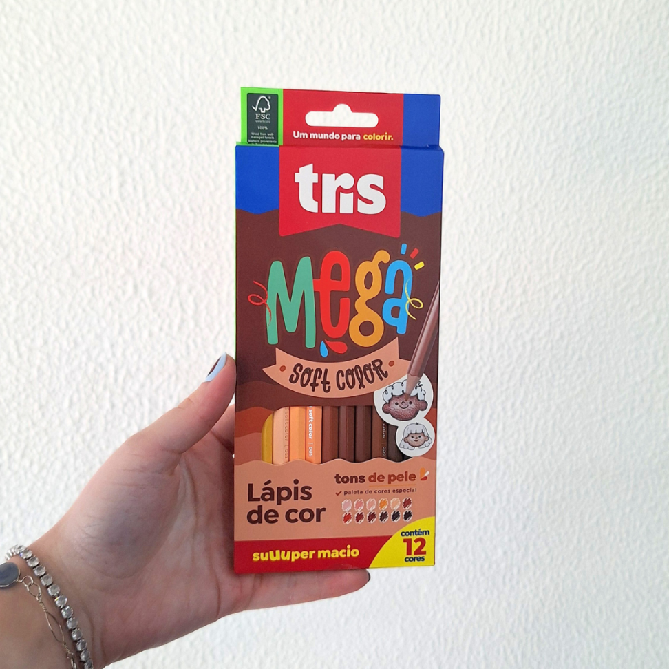Lápis de Cor 12 Cores Tons de Pele Mega Tris - #3