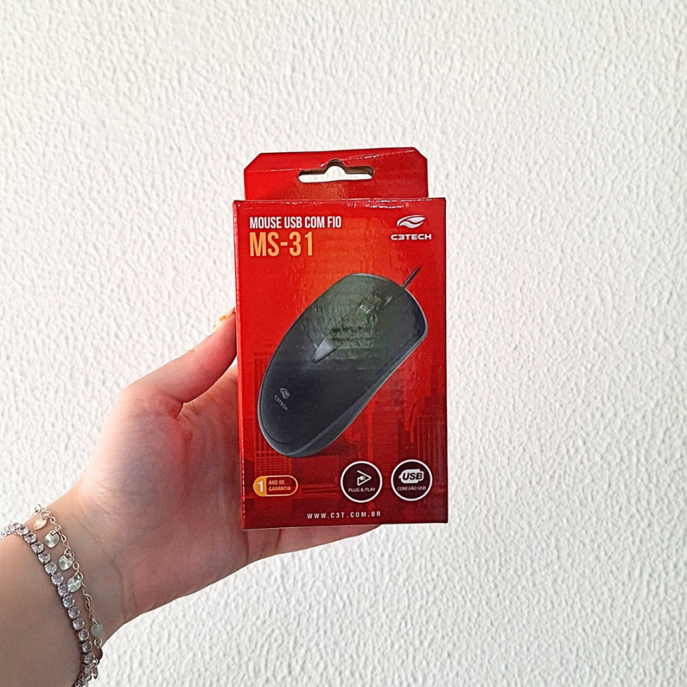 Mouse USB com Fio MS-31BK C3Tech - #1
