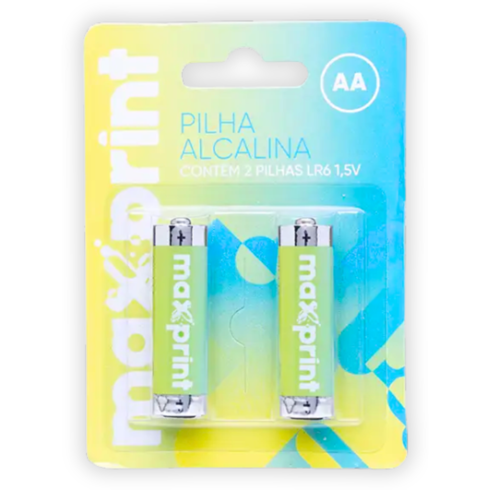 Pilha Alcalina AA 1,5V 2 Unidades Maxprint