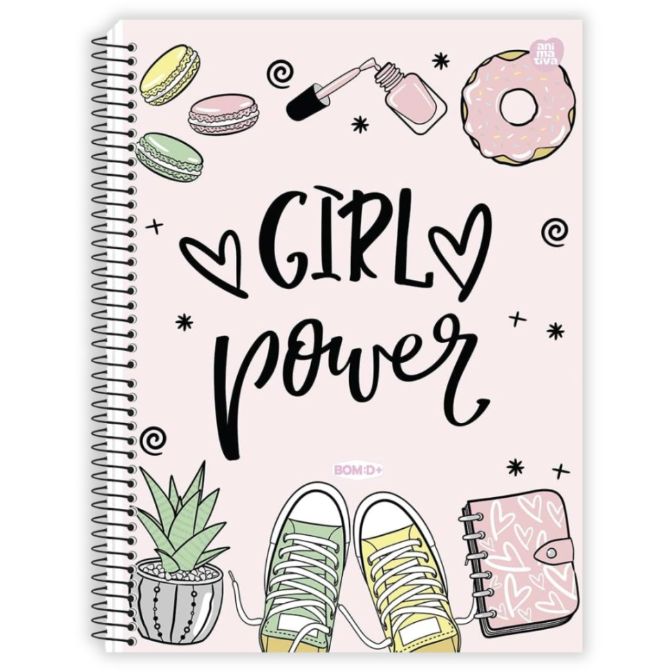 Caderno com Espiral Universitário Bom D+ Feminino 1 Matéria Animativa - #7