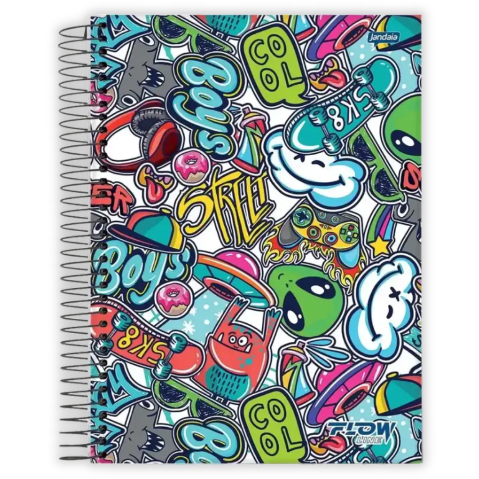 Caderno com Espiral Universitário Flow Line 1 Matéria Jandaia - #1