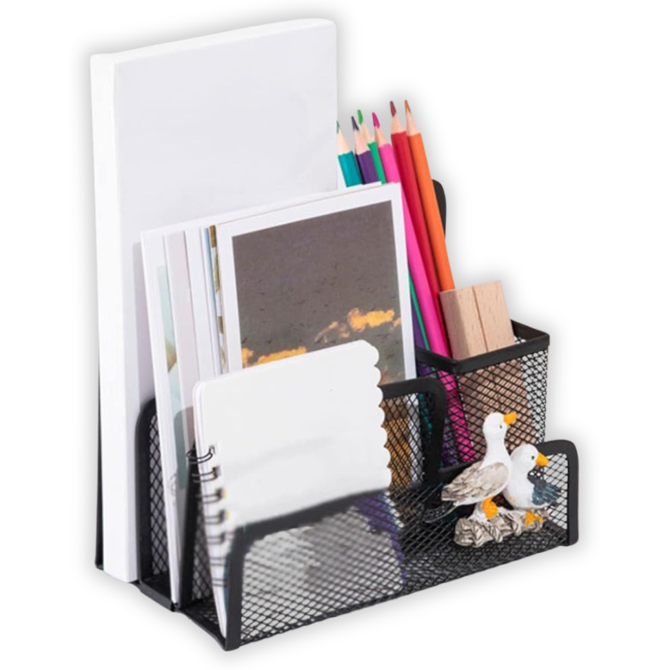 Porta Objetos 5 Compartimentos Aramado Preto Oportunity - #3