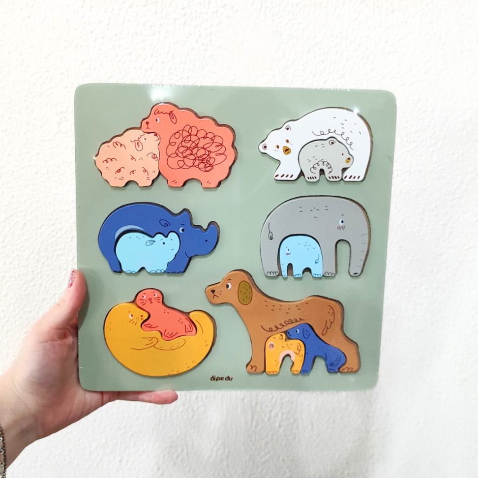 Quebra-Cabeça Encaixadinhos Mamães e Filhotes Dipedu BRW - #1