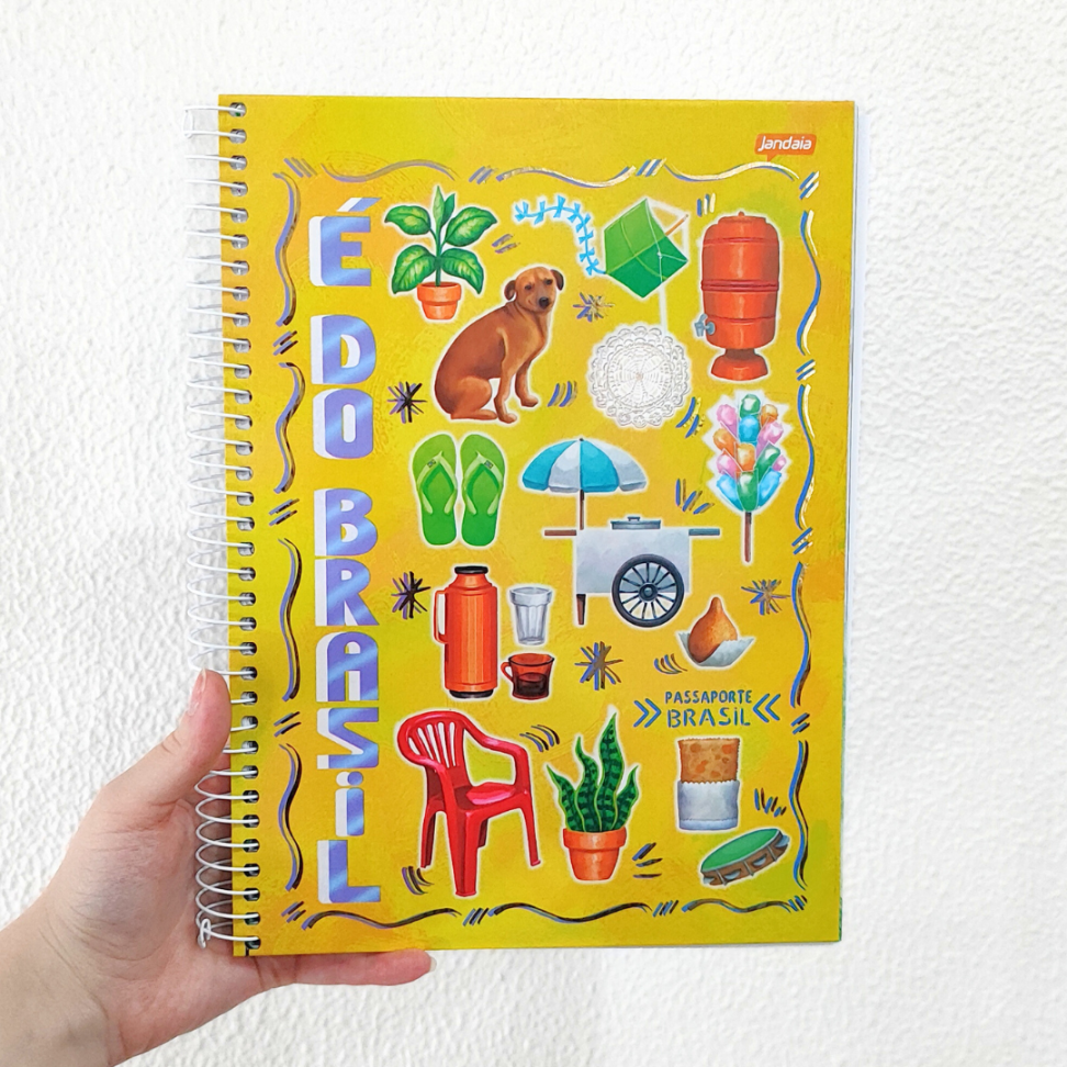 Caderno com Espiral Universitário Passaporte Brasil 10 Matérias Jandaia - #1