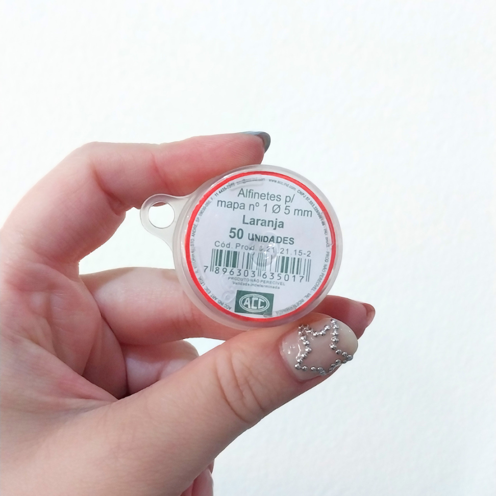 Alfinete para Mapa Tipo Bola Laranja 5mm 50 Unidades ACC - #3