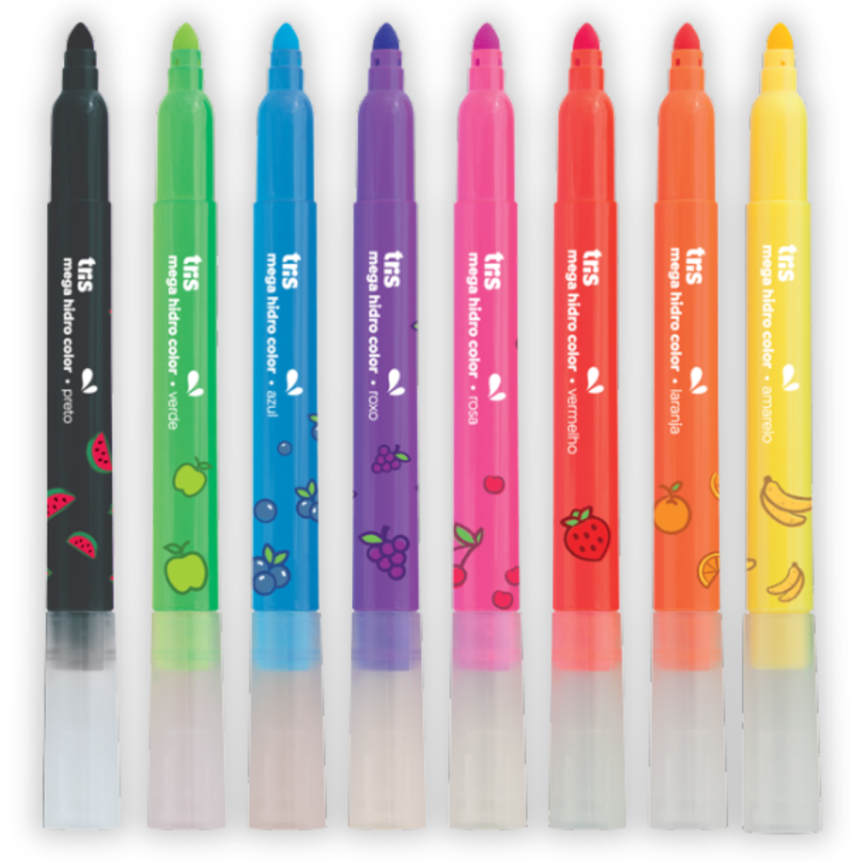 Canetinha Hidrocor Fruits 8 Cores com Cheirinho de Frutas Mega Tris - #2