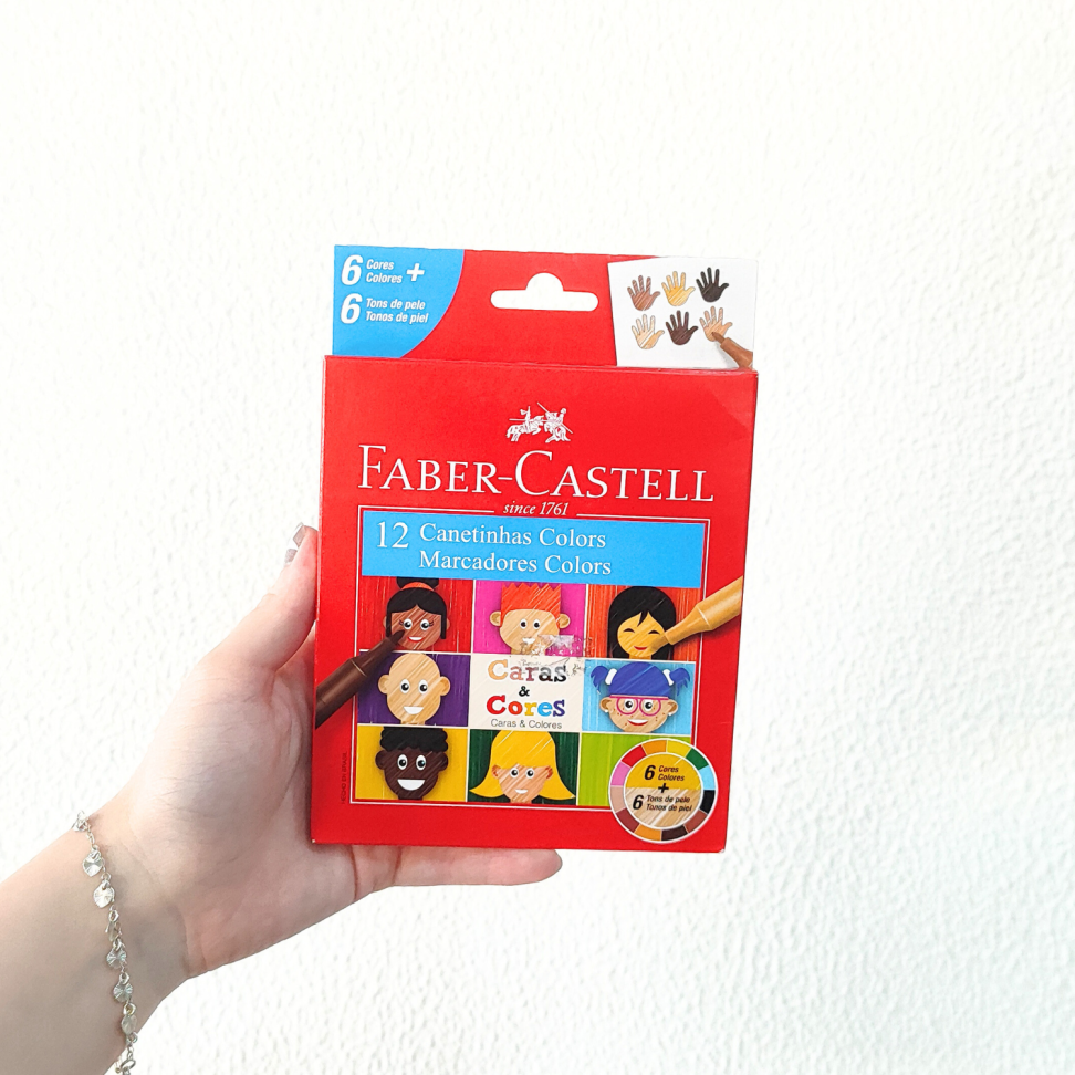 Canetinha Hidrográfica 6 Cores + 6 Tons de Pele Caras & Cores Faber-Castell - #3