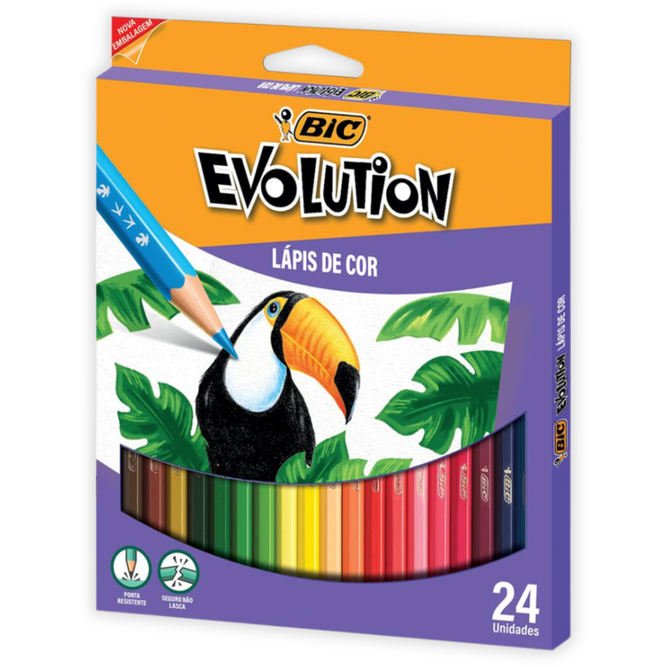 Lápis de Cor 24 Cores Evolution Bic