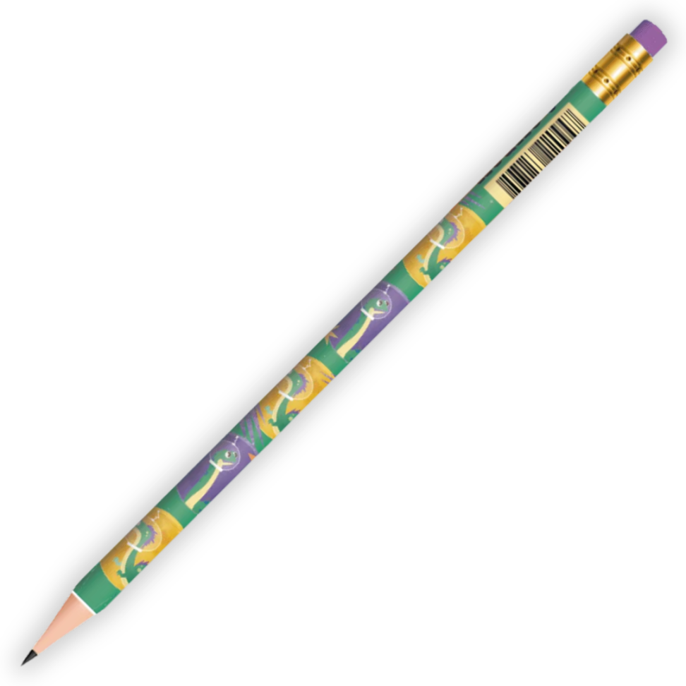 Lápis Grafite de Escrever com Borracha Ponteira Dino Space Leo e Leo - #3