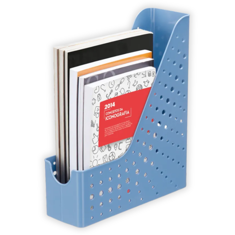 Porta Revista Acrílico Azul Maxcril