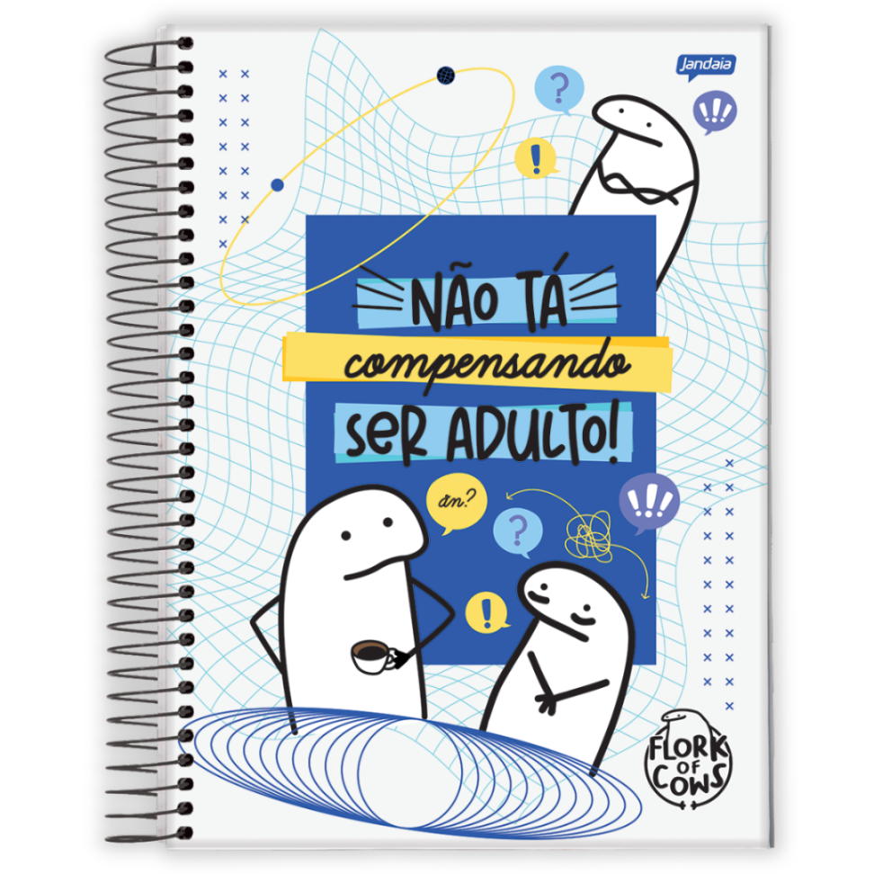 Caderno com Espiral Universitário Flork of Cows 10 Matérias Jandaia - #1