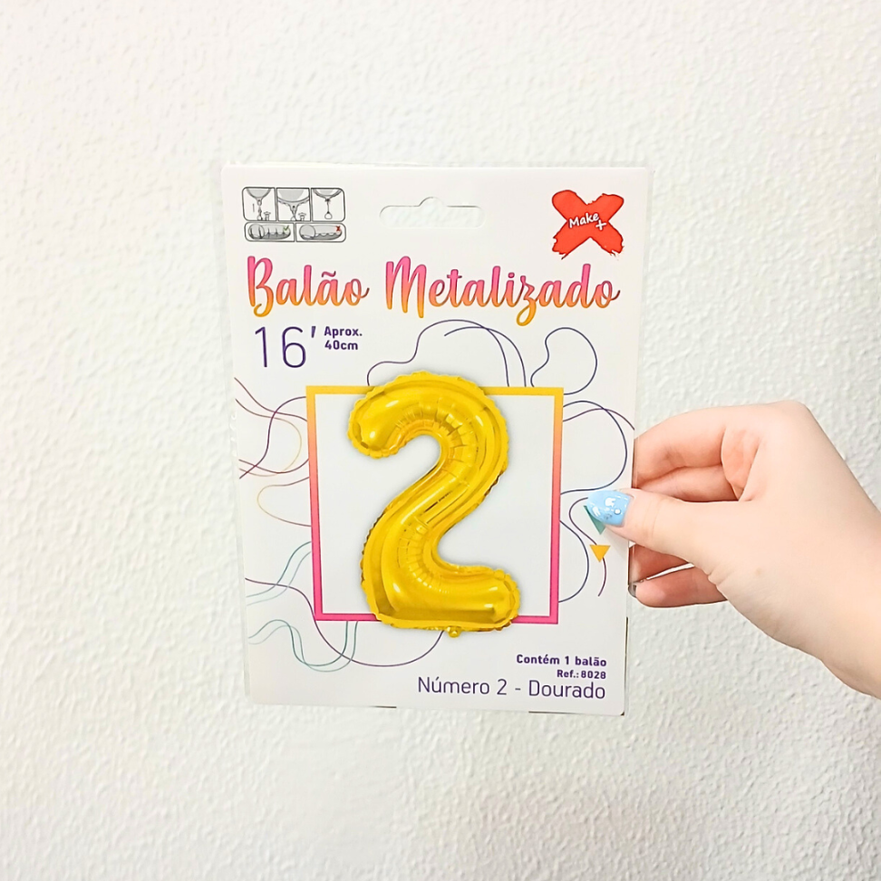 Balão Metalizado 40cm Número 2 Make+ - #4
