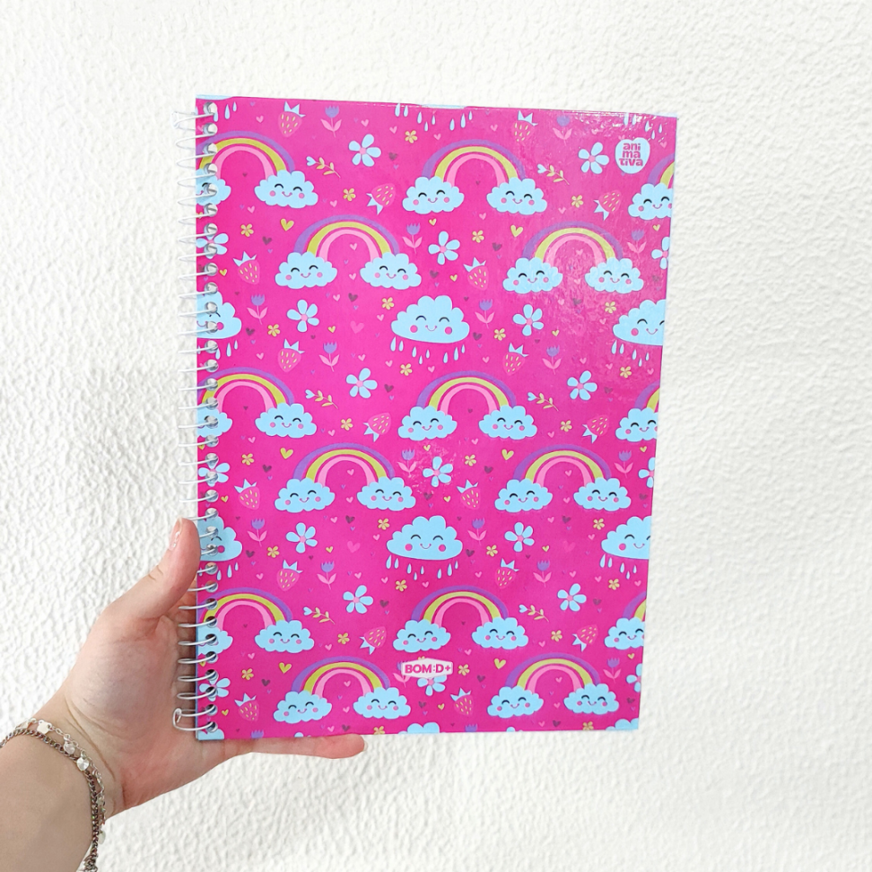 Caderno com Espiral Universitário Bom D+ Feminino 1 Matéria Animativa - #16